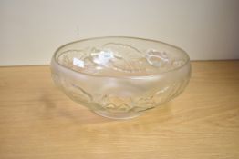 An early 20th-century Czechoslovakian Josef Inwald Barolac frosted glass pedestal bowl, featuring