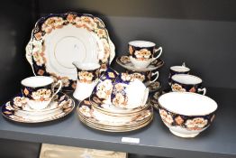 A 20th century Royal Albert Crown China 'Heirloom' tea set, featuring an Imari-style design with a