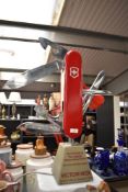A large 20th-century Victorinox electric Swiss Army Knife Advertising Display, featuring multiple