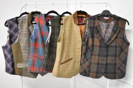 Five Joe Browns ladies waistcoats in various colours and styles, size 16-18.
