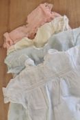 Three 20th century vintage toddlers dresses and a christening robe.