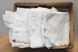 A quantity of 20th century vintage white cotton, crochet and home linens, in lovely condition,
