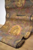 A length of rare fabric commemorating the 1886-1887 Queen Victoria Jubilee, with a central