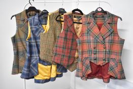 Six ladies Great Scot waistcoats, to include 100% wool and other authentic tartans, made in Scotland