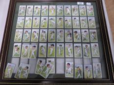 CIGARETTE CARDS 1926 PLAYERS CRICKETERS, CARICATURES BY 'RIP' FULL SET OF 50 FRAMED Cricketers issue