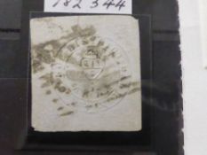 INDIA 1852 1/2a WHITE 'SCINDE DAWK' USED IN CARD WITH RPSL CERT Not often seen early Schinde Dawk