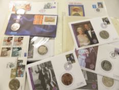 GREAT BRITAIN & COMMONWEALTH, RANGE OF NUMISMATIC FIRST DAY COVERS Range of just over 10 PNC