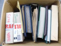 WORLDWIDE VARIOUS WORLD COLLECTIONS IN ALBUMS x 9 IN BOX Large box with 9 world collections, in