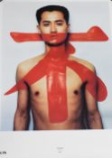 After Qiu Zhijie (Chinese contemporary) two printed colour posters 'Tattoo II' unframed 81cm x
