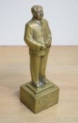 A late 20th century Chinese cast brass figure of 'Comrade Mao Zedong' 1893-1976, 22cm *Mao Zedong