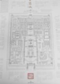A modern Chinese printed poster 'Plan of The Forbidden City' with various Chinese script, unframed