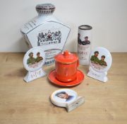 A Chinese Maoist/Cultural Revolution porcelain vase, of shaped form decorated with a printed scene