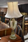 A vintage onyx table lamp