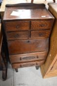 An early 20th Century oak dwarf bureau, height approx. 89cm