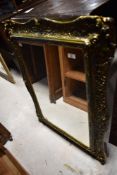 A Rococo style painted wall mirror, approx. 90 x 68cm