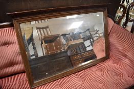 A late 19th or early 20th Century mahogany mirror (ex dressing table), approx. 103 x 65cm