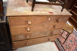A Victorian Scumbled pine chest of two over three drawers, dimensions approx. W113 H97 D56cm