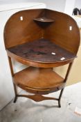 A 19th Century mahogany corner washstand
