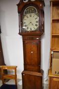 A 19th Century oak long cased clock having 30hr movement and painted dial, named for Telford ?