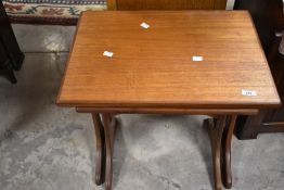 A part nest of two vintage teak G plan style tables, width approx. 56cm