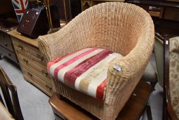 A modern wicker tub chair