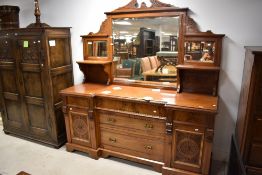 A Victorian mirror back sideboard, dimensions approx. H195 W179 D53cm