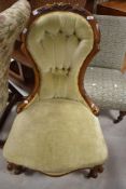 A Victorian spoonback nursing chair