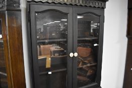 A vintage painted bureau bookcase, dimensions approx. H190 W75 D48cm