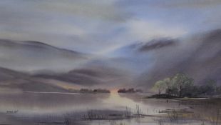 *Local Interest* Tony Brummell Smith (British 1949) Watercolour 'Early Morning, Lakeland', a misty