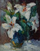 Valter Bezins (Latvian 1925-2009) Impasto oil on board, an impressionistic still life depicting a