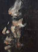 M.J Rollins (20th/21st Century) oil on canvas 'Combat Zone' an interesting Brutalist inspired