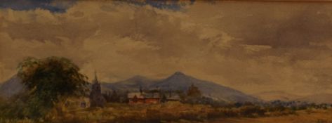 Edmund Morison Wimperis (British 1835-1900) watercolour 'Dorrington Church & Parsonage, Shropshire