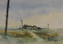 Ashley Jackson (British b.1940) two moorland scene watercolours, Farm on The Pennines and Nigels