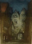 After James Alphege Brewer (British 1881 - 1946) A pair of colourised etchings 'Malmus' and '