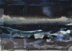 Keith Grant (British 1930 - 2012) Mixed media (acrylic, Ink and watercolour?) 'Sea - Half a Gale