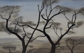 *Local Interest* Tom Mellor (British 1914 - 1994) Watercolour 'Trees by the Roadside - Provence'