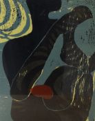 Patrick Smith (British Contemporary) Wood Cut print, 'Clasp II' a flowing abstract composition in