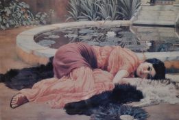 After John William Godward (British 1861-1922) two modern colour Neo-Classical prints, 'After The