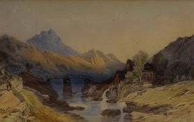 William James Boddy (British 1832 - 1911) English school watercolour 'At Beddgelert N.Wales', an