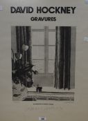 After David Hockney (British 1937) Lithograph 'Gravures, une exposition du British Council' poster