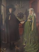 After Jan Van Eyck (Flemish 1390 - 1441) Lithograph 'The Arnolfini Portrait', attribution verso with