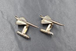 A pair of silver Links of London cufflinks modelled as Concorde