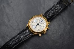 A Maurice Lacroix automatic chronograph wristwatch, the white dial having Roman numerals, outer