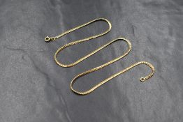 An 18ct gold snake link neck chain, marked 750, 41cm, 7.1g