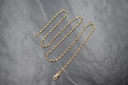 A 9ct gold belcher link chain, approx 20' & 4.6g