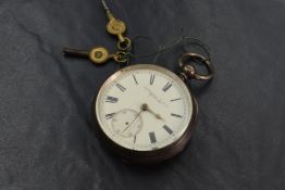 A Victorian silver key wound pocket watch by Fattorini & son Bradford, movement no: 21755, having