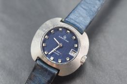 A vintage Certina Mayfair automatic wristwatch, the navy blue dial having baton numerals and date