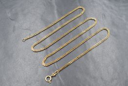 A 9ct gold curb link chain, marked 375, 62cm, 11.7g