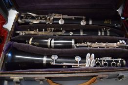 A cased 'pair' of Boosey and Hawkes Emperor clarinets , serial numbers 281490A and 293012