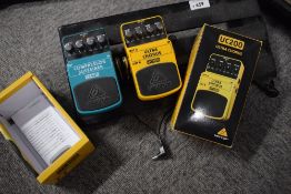 Two Behringer pedals CS400 and UC200 on home made medal board